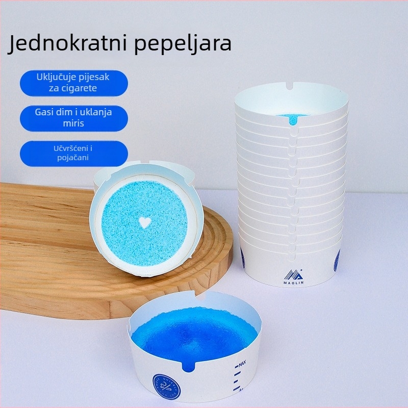 Jednokratni pjenasti pepeljar za kućnu i uredsku upotrebu – gašenje dima pijeskom, bez pranja, pakiranje 60 kutija