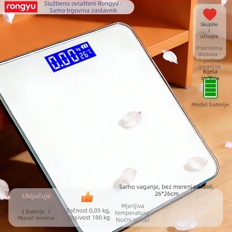Inteligentna vaga za mjerenje masnog postotka tijela – kućna upotreba, mjerenje težine, punjiva elektronička vaga