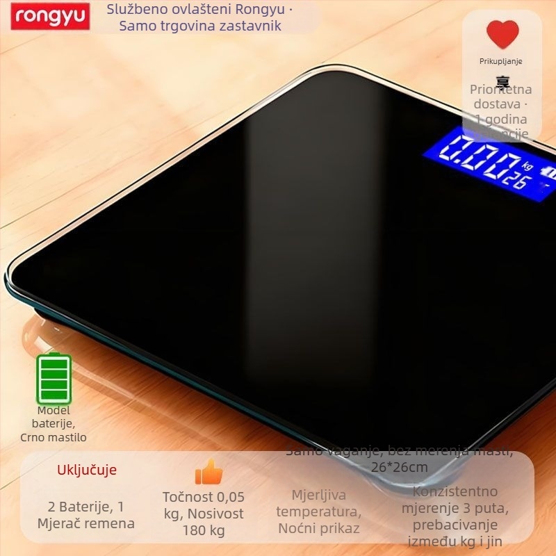 Inteligentna vaga za mjerenje masnog postotka tijela – kućna upotreba, mjerenje težine, punjiva elektronička vaga