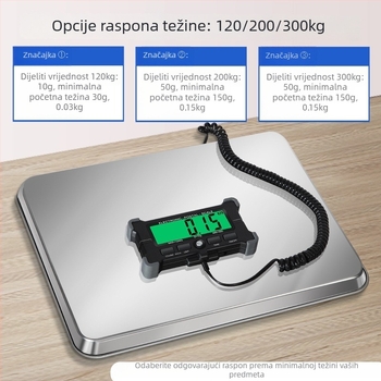 PS-23 Vaga za pošiljke, prenosna mehanička plošna vaga, 30g–300kg, Napajanje: mrežno ili baterijsko