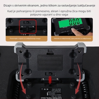 PS-23 Vaga za pošiljke, prenosna mehanička plošna vaga, 30g–300kg, Napajanje: mrežno ili baterijsko