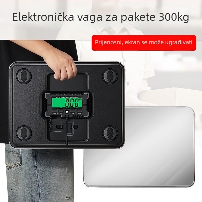 PS-23 Vaga za pošiljke, prenosna mehanička plošna vaga, 30g–300kg, Napajanje: mrežno ili baterijsko