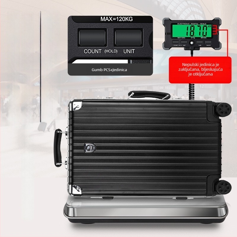 PS-23 Vaga za pošiljke, prenosna mehanička plošna vaga, 30g–300kg, Napajanje: mrežno ili baterijsko