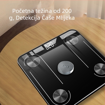 Pametna Bluetooth elektronička vaga za mjerenje težine i tjelesne masnoće s aplikacijom – mjerenje kalorija i vlage – USB punjenje, Chunkai