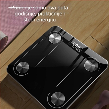 Pametna Bluetooth elektronička vaga za mjerenje težine i tjelesne masnoće s aplikacijom – mjerenje kalorija i vlage – USB punjenje, Chunkai
