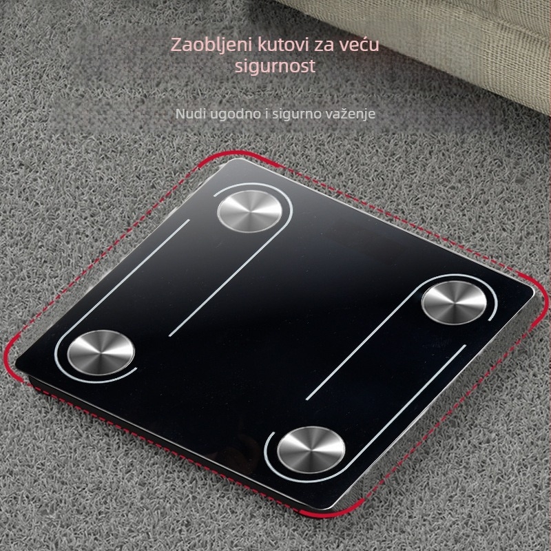 Pametna Bluetooth elektronička vaga za mjerenje težine i tjelesne masnoće s aplikacijom – mjerenje kalorija i vlage – USB punjenje, Chunkai
