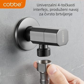 Bakreni kutni ventil za kupaonicu, Cobbe Kabey, model P04T030, moderan minimalistički stil