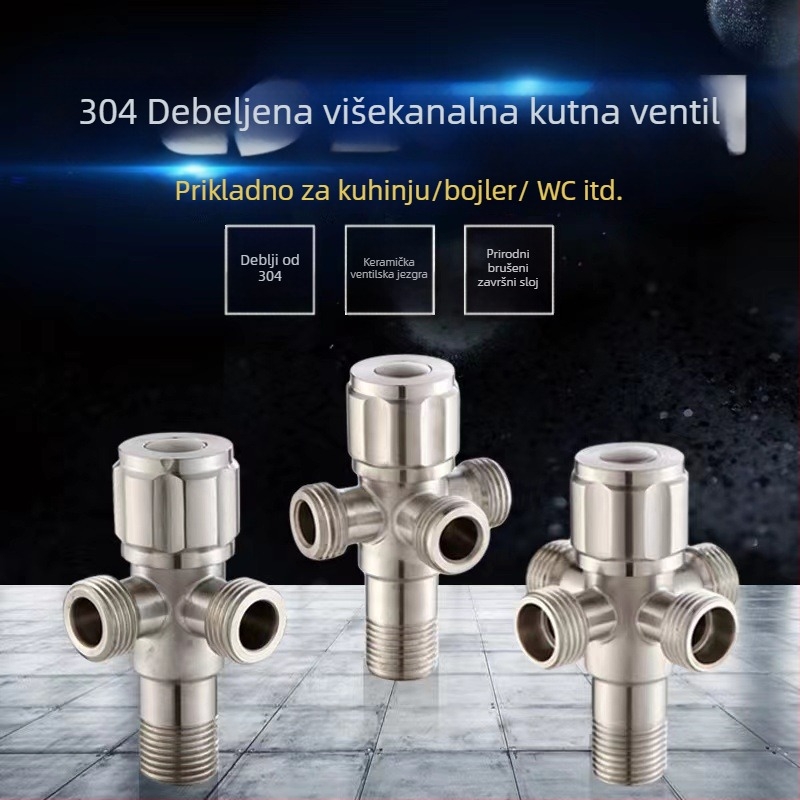 304 nehrđajući čelik troputni ventil za bojler, zidni montaža, unutarnji promjer 20 mm, model A-05, radni tlak 0,8 MPa