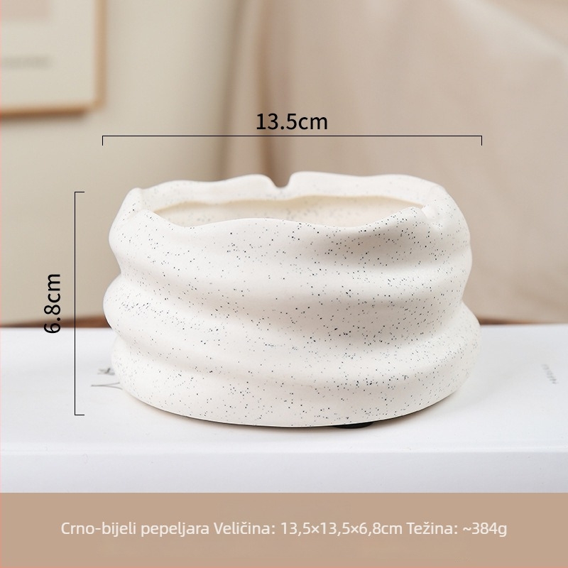 Keramički pepelnjak s oglednim završnim slojem – nordijski stil, dekorativni i skladišni dodatak za dom, mogućnost prilagodbe