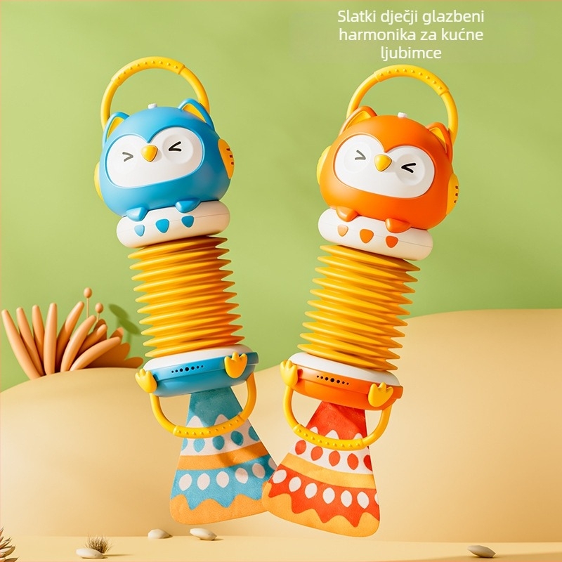 Sova akordeon igračka za vješanje – glazbena, edukativna, plastična, za djecu 0-3 godine, razvija intelekt i koordinaciju ruke i oka