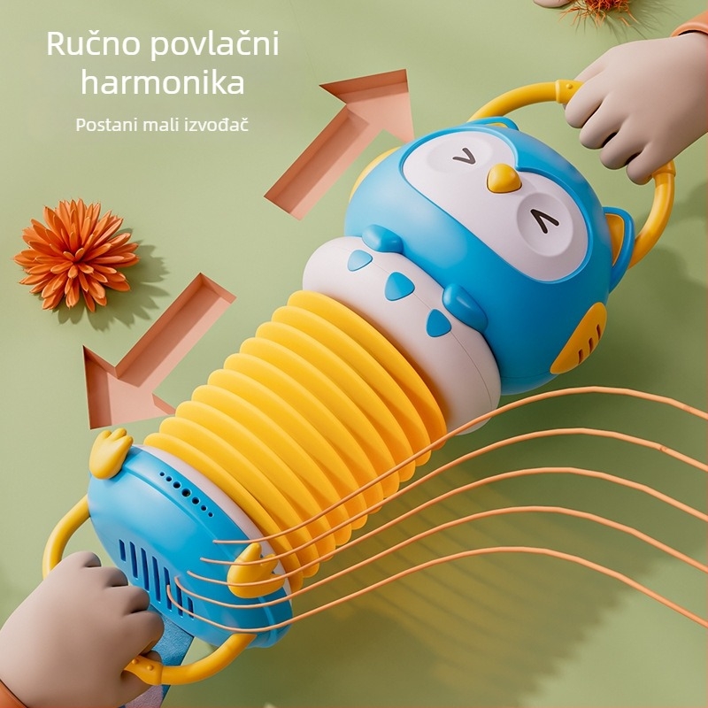 Sova akordeon igračka za vješanje – glazbena, edukativna, plastična, za djecu 0-3 godine, razvija intelekt i koordinaciju ruke i oka