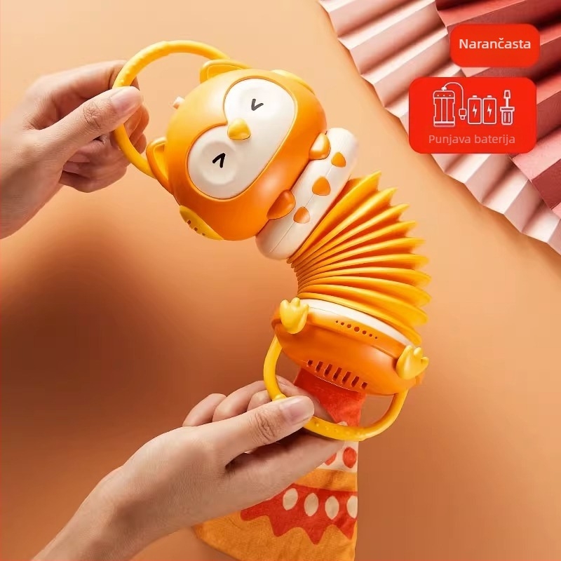 Sova akordeon igračka za vješanje – glazbena, edukativna, plastična, za djecu 0-3 godine, razvija intelekt i koordinaciju ruke i oka