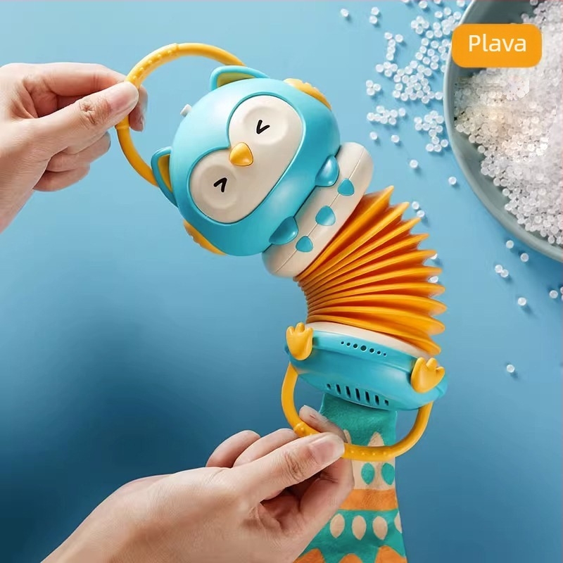 Sova akordeon igračka za vješanje – glazbena, edukativna, plastična, za djecu 0-3 godine, razvija intelekt i koordinaciju ruke i oka