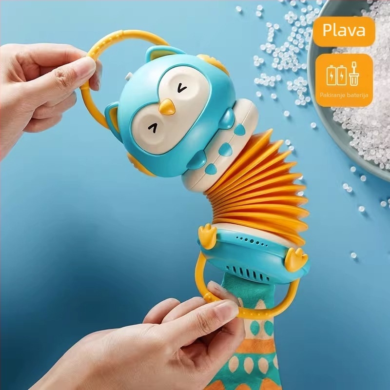 Sova akordeon igračka za vješanje – glazbena, edukativna, plastična, za djecu 0-3 godine, razvija intelekt i koordinaciju ruke i oka