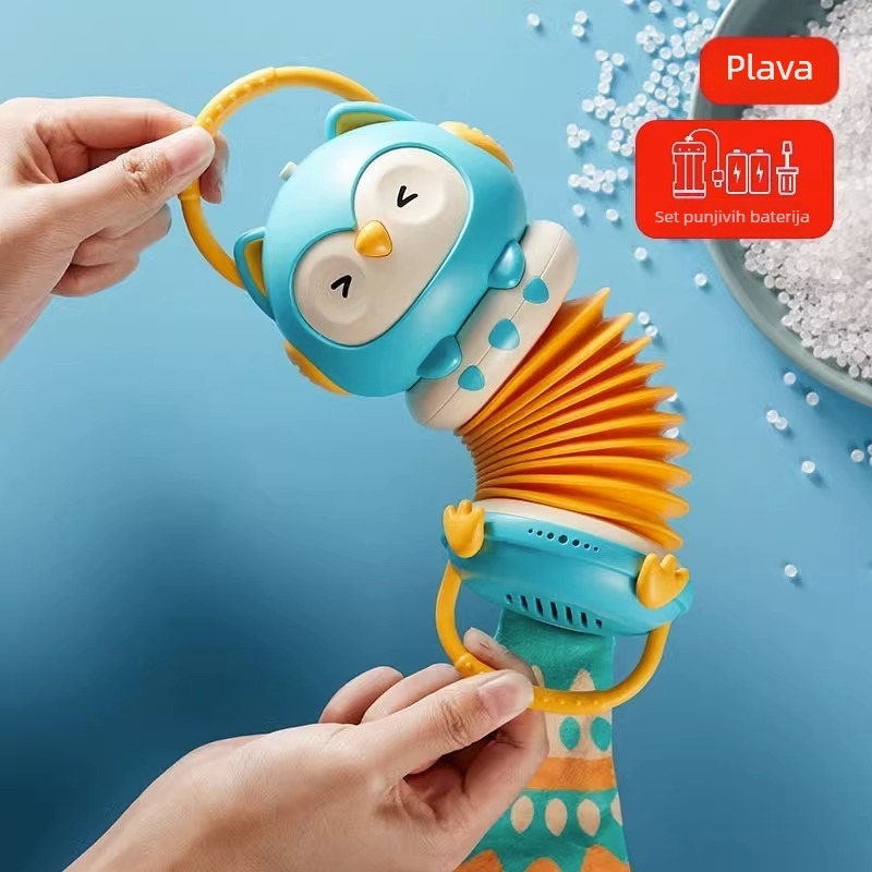 Sova akordeon igračka za vješanje – glazbena, edukativna, plastična, za djecu 0-3 godine, razvija intelekt i koordinaciju ruke i oka