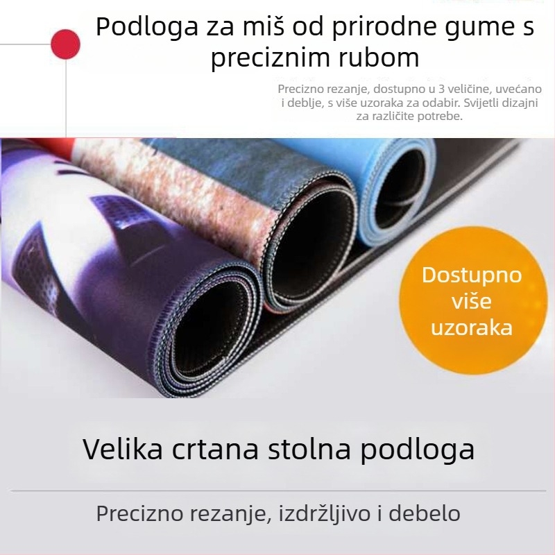 Reklamna podloga za miš, prirodni kaučuk i tkanina, protuklizna, toplinski prijenos, otisak logotipa