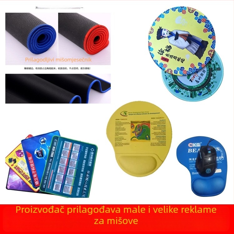 Prilagođena podloga za miš s logotipom - jednoslojna smolna podloga, toplinski prijenos, OEM, razni oblici