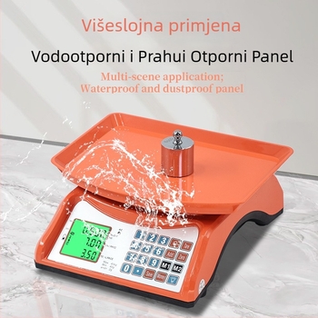 ACS-30 visoko precizna elektronička pločasta vaga za određivanje cijene, nosivost 30 kg, napajanje baterijom ili mrežnim adapterom