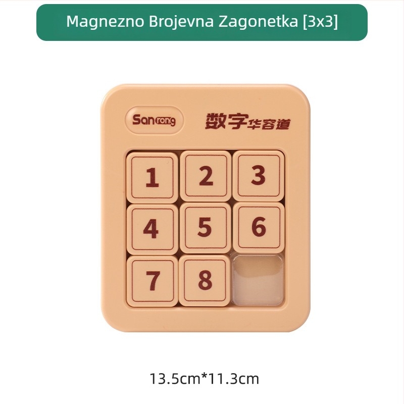 Magnetska klizna slagalica s devet polja, tema Tri kraljevstva, za djecu, plastična konstrukcija, uzrast 7–14.