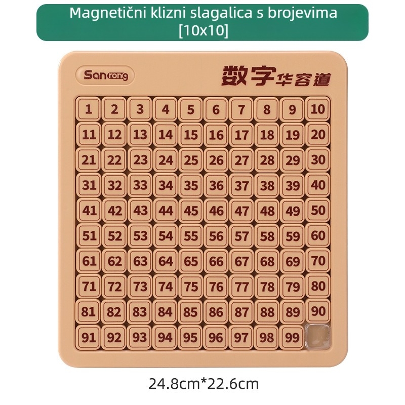 Magnetska klizna slagalica s devet polja, tema Tri kraljevstva, za djecu, plastična konstrukcija, uzrast 7–14.