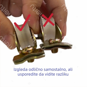 Set od 10 aluminijskih kladki za klizna vrata i prozore, s nylon ležajem