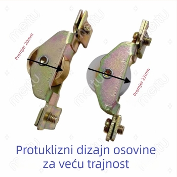 Set od 10 aluminijskih kladki za klizna vrata i prozore, s nylon ležajem