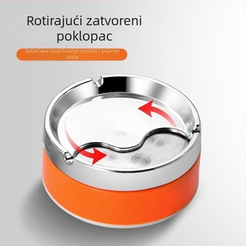 Plastični pepelnjak s poklopcem – minimalistički dizajn, Terra marka, ponovo upotrebljiv