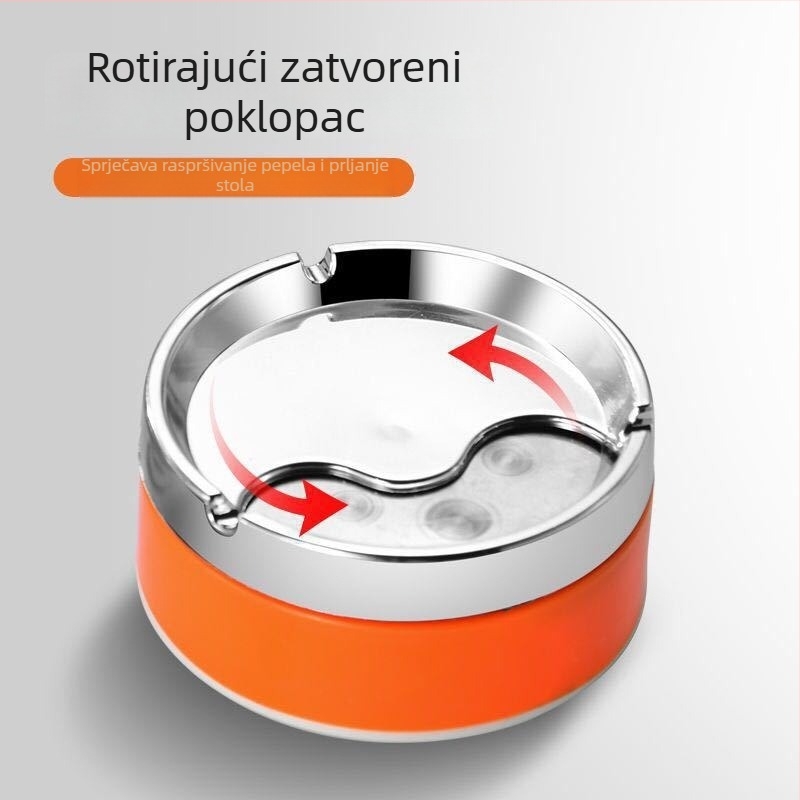 Plastični pepelnjak s poklopcem – minimalistički dizajn, Terra marka, ponovo upotrebljiv