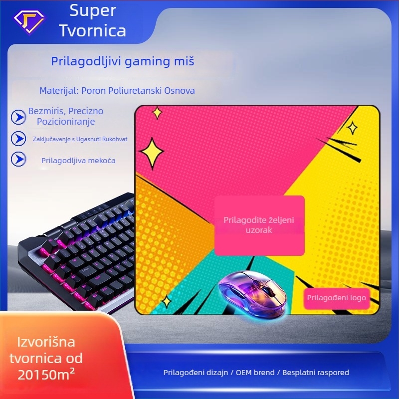 Gaming podloga za miša, dvostrana, poliuretanska pjena, protuklizna površina, prilagodljivo (OEM)