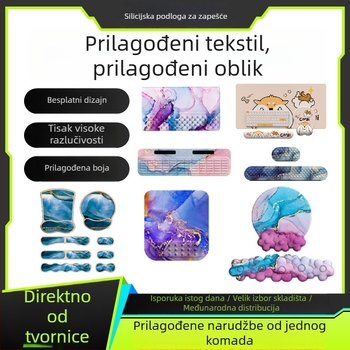 Podložak za zglob miša - jednostrana, smolnata podloga, traka za zglob, ispis logotipa, OEM prilagodba