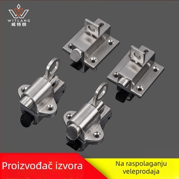 Nerđajući čelični zasun s oprugom - teški zasun, model 3-018/3-019, brušeni završetak, Weitron