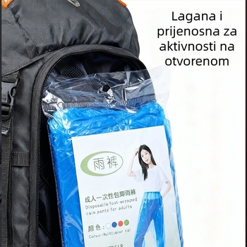 Duge čvrste hlače za kišu s zaštitom za stopala i vodootporni pončo, za muškarce i žene, pogodno za rafting i vožnju biciklom