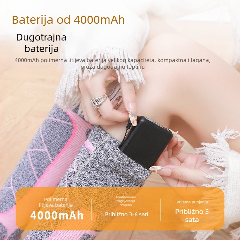 USB napajane grijane čarape za outdoor biciklizam i skijanje, duge termo čarape za muškarce i žene