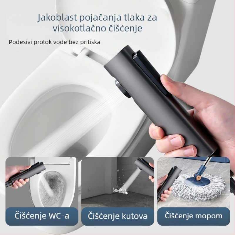 3160 Ugrađeni višefunkcionalni toaletni plunžer s visokotlačnom pištolom, 201 nehrđajući čelik, jedno ulazno – dvije izlazne kutne ventile