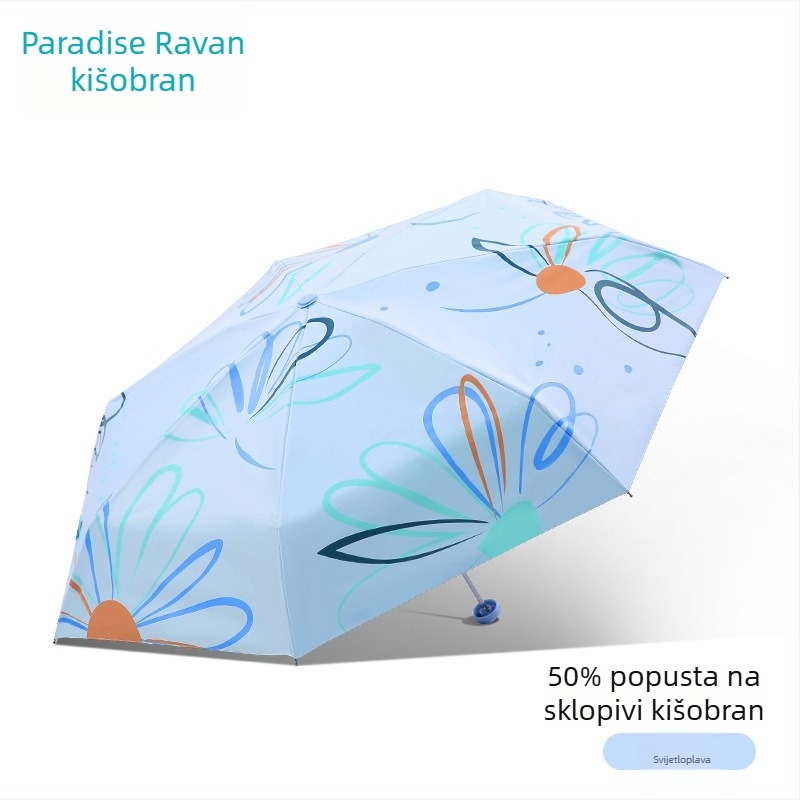 Reklumni kišobran s 8 čeličnih rebara, 190T vinilno platno, čelična osovina, plastična drška, ručno otvaranje i zatvaranje