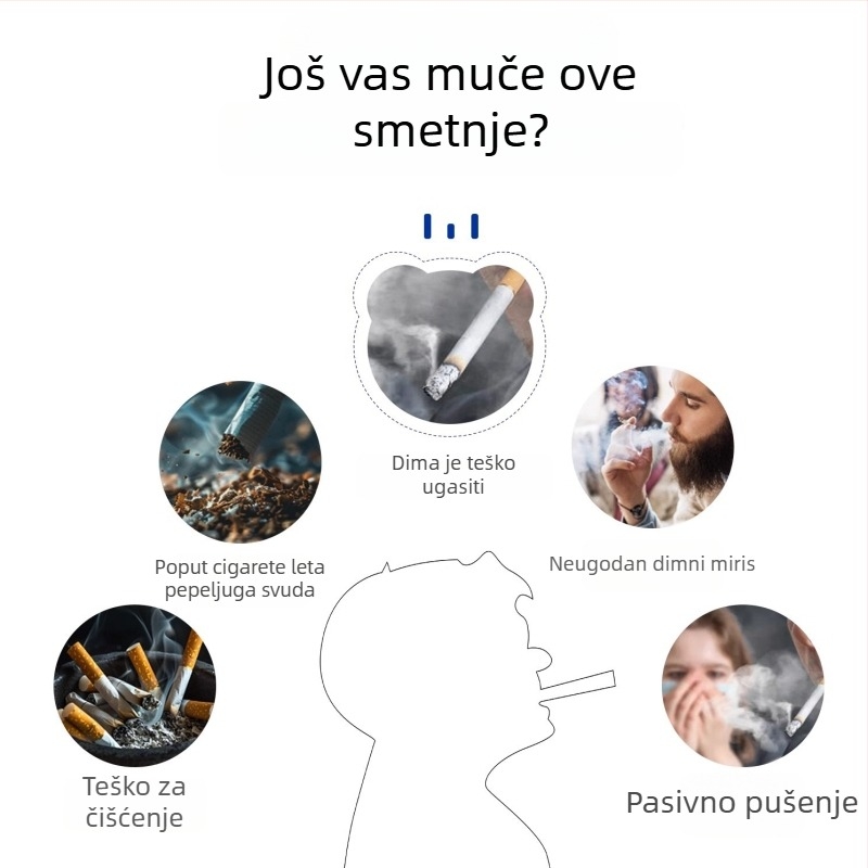 Jednokratni papirnati pepel­njak za dnevni boravak, ured, poslovne prostore, hotel i kafić s ugrađenim pijeskom za gašenje dima; moguć tisk loga; 25 komada po bačvi