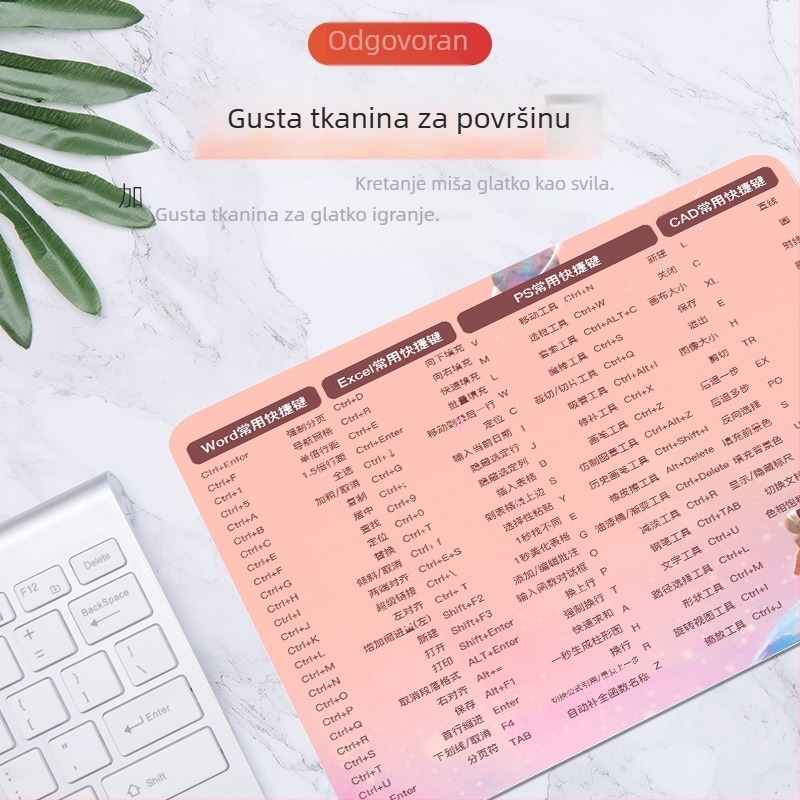Mišja podloga od platna, protuklizna, jednostrana, radna podloga za stol