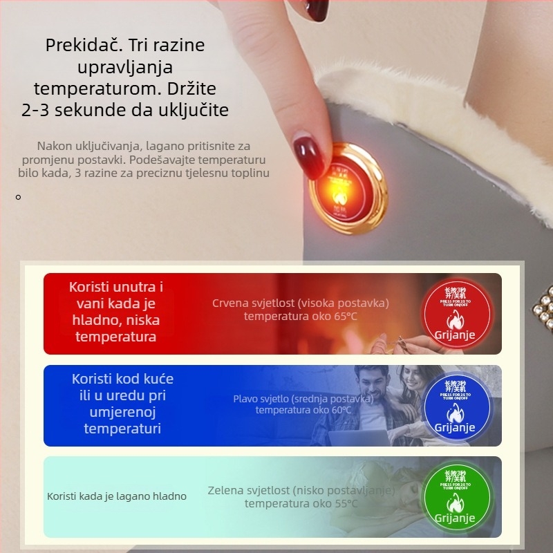 Ženske USB napajane grijaće papuče s PU gornjim dijelom i gumom na potplatu