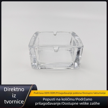 Stakleni pepelnjak s premium dojmom, za kućnu upotrebu u dnevnom boravku ili spavaćoj sobi, pogodan za hotelske i uredske prostore.