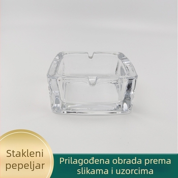 Stakleni pepelnjak s premium dojmom, za kućnu upotrebu u dnevnom boravku ili spavaćoj sobi, pogodan za hotelske i uredske prostore.