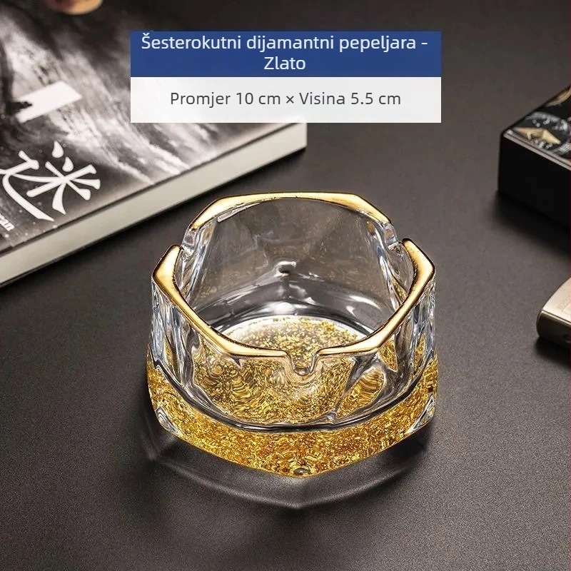 Stakleni pepelnik, lagani luksuzni stil, Tongchuang branda, prilagodljiv, ispis logotipa nije moguć