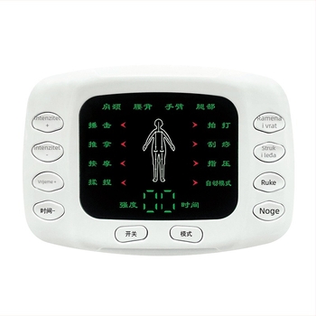 Digitalni massager meridijana s pulsnom fizioterapijom, USB napajanje, boja LCD zaslon, dvostruki izlaz, elektronička akupunktura, model 7005