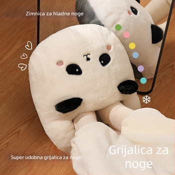 Yi Han USB grijane papuče za stopala, plišani gornji dio, unisex, plastična podloga, karikatura stil