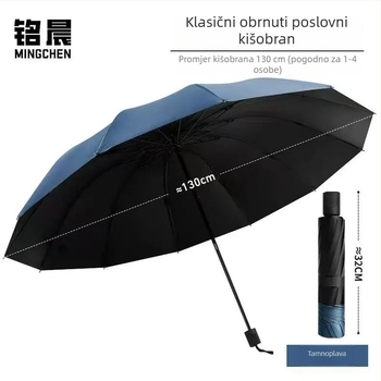 12-rebrasti kišobran za sunce i kišu, unisex, sklopivi, ojačani, debeli, ekstra veliki, UV zaštita