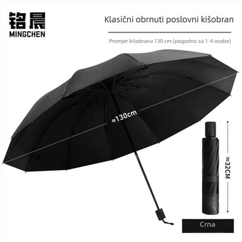 12-rebrasti kišobran za sunce i kišu, unisex, sklopivi, ojačani, debeli, ekstra veliki, UV zaštita