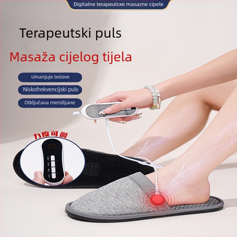 Papuče za masažu mikrostrujom s masažom točaka na stopalima, USB napajanje, ručno žično upravljanje, računalni tip upravljanja, za muškarce i žene, kućna upotreba
