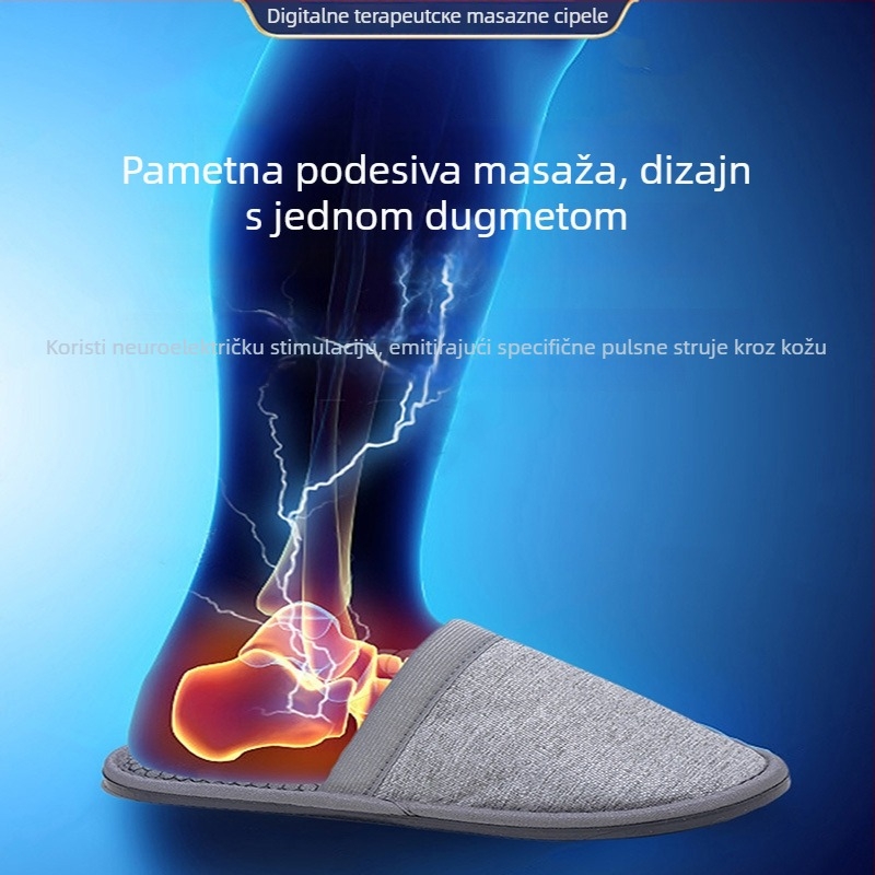 Papuče za masažu mikrostrujom s masažom točaka na stopalima, USB napajanje, ručno žično upravljanje, računalni tip upravljanja, za muškarce i žene, kućna upotreba