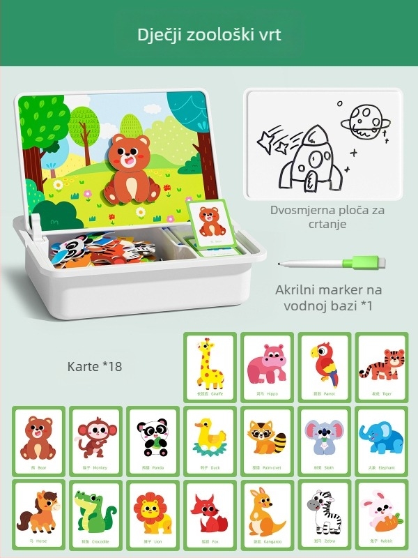 Magnetska 3D puzzle igra za djecu 3–6 godina, unisex, od papira, DIY pogodna