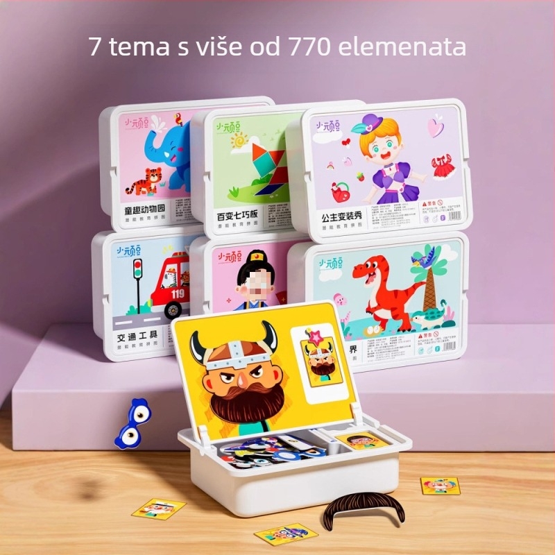 Magnetska 3D puzzle igra za djecu 3–6 godina, unisex, od papira, DIY pogodna