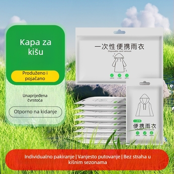 Jednokratno kišno pončo od TPU za odrasle, debeli, dugi, potpuno pokrivajući tijelo, za putovanja i rafting